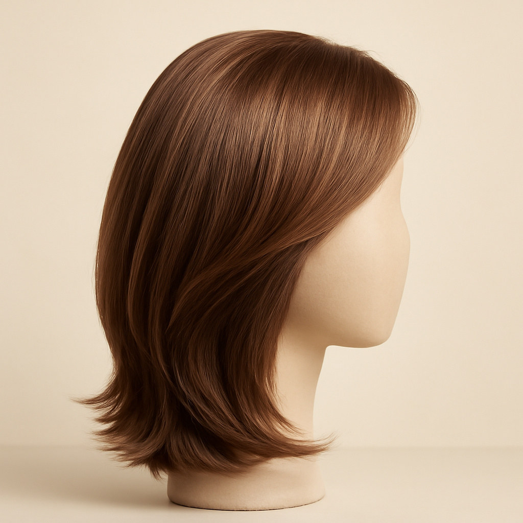 Prótese Capilar Feminina Amber — vista lateral da prótese