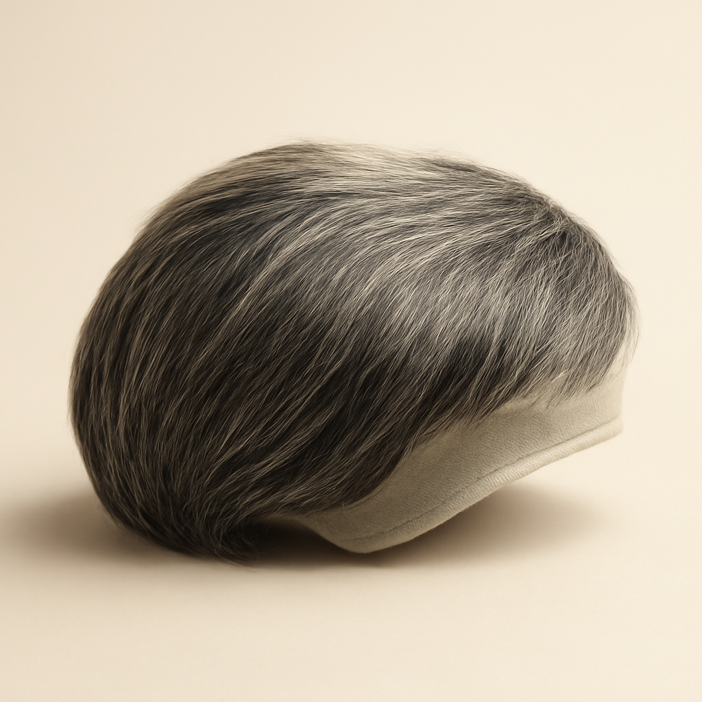 Prótese Capilar Masculina Silver — vista lateral da prótese